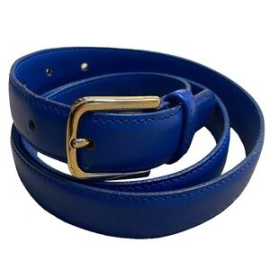 American Apparel - made in USA blue leather belt with gold hardware size large